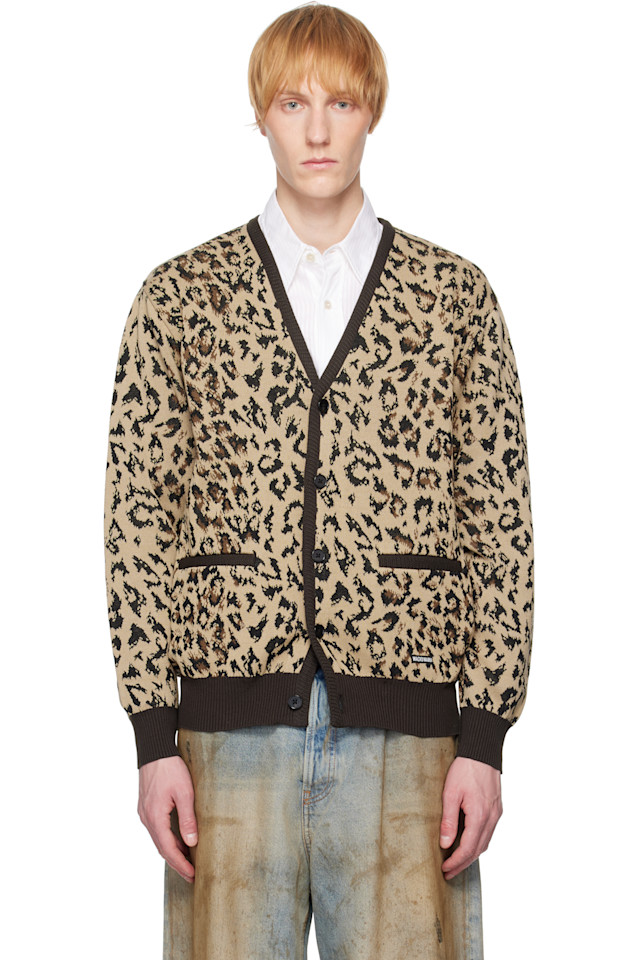 

Кардиган из жаккардового трикотажа Leopard Wacko Maria, бежевый