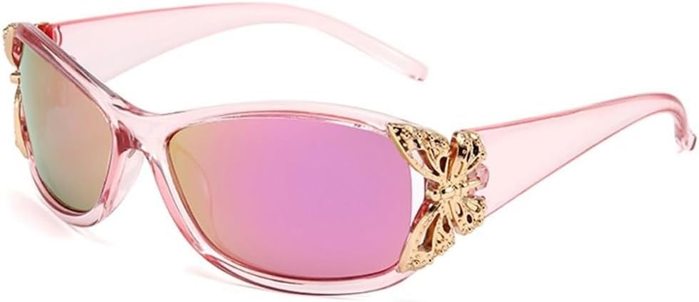 

Поляризованные солнцезащитные очки с обтекаемой формой, дизайном «бабочка», защитой от УФ-излучения UV400, спортивные солнцезащитные очки с козырьком Y2K для вождения и рыбалки KTUCN, Pink