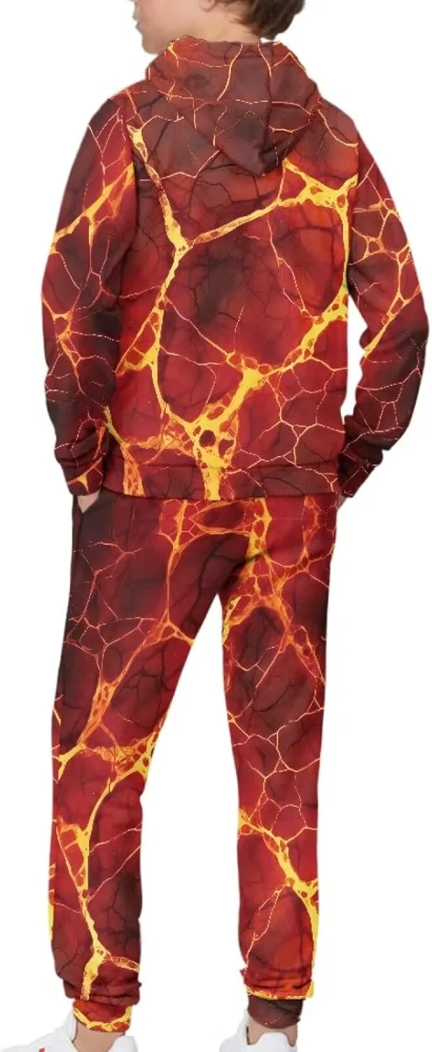 Детский спортивный костюм из толстовки и джоггеров YECARYPOD, принт Lava Print — фото 4
