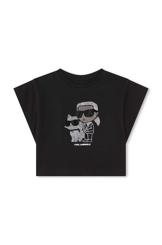 

Хлопковая футболка для детей Karl Lagerfeld, черный
