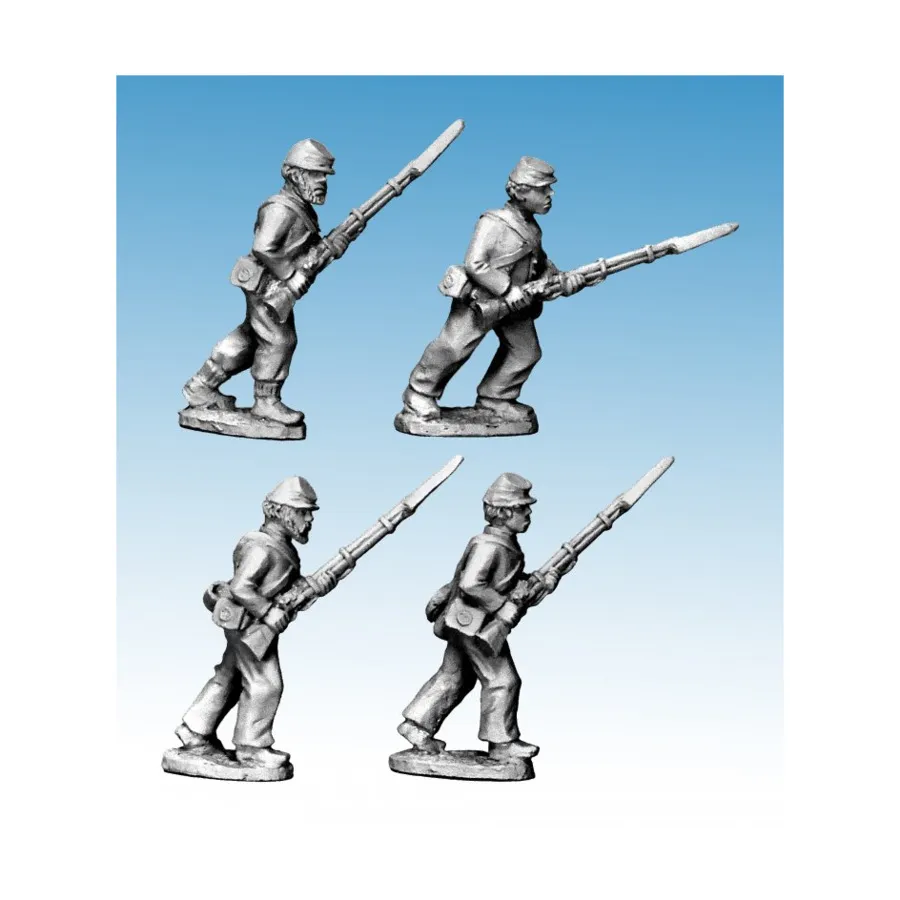 

Пехота в рубашке и кепи продвигается/атакует, Historical Miniatures - American Civil War (28mm) (Crusader Miniatures)