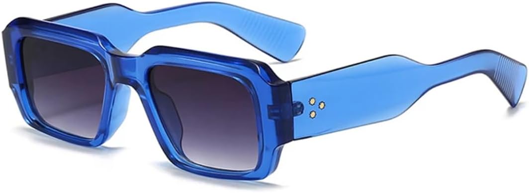 

Ретро-солнцезащитные очки конфетных цветов для женщин и мужчин, модные, с заклепками, широкие дужки, в стиле панк, с защитой от УФ-излучения UV400 TVTBBVV, Blue Gray Gradient