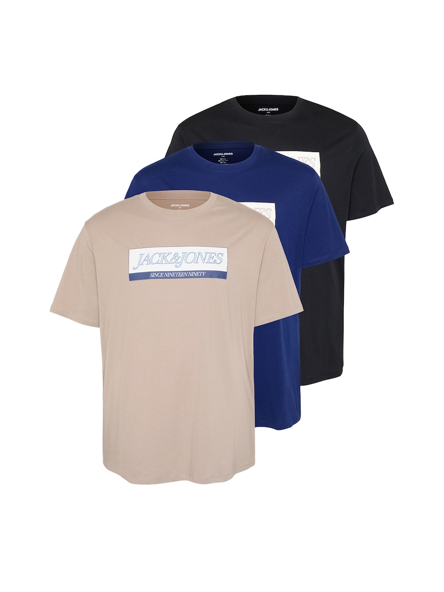 

Рубашка Jack & Jones Plus JORINWOOD, бежевый/темно-синий/черный