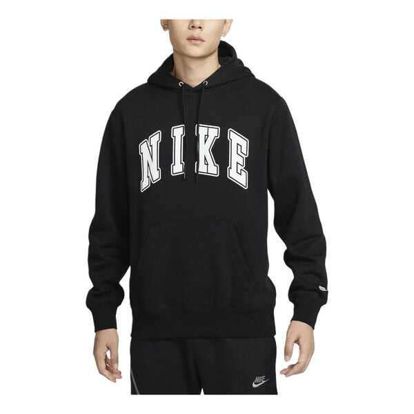 

Толстовка club hoodie 'black white' Nike, черный