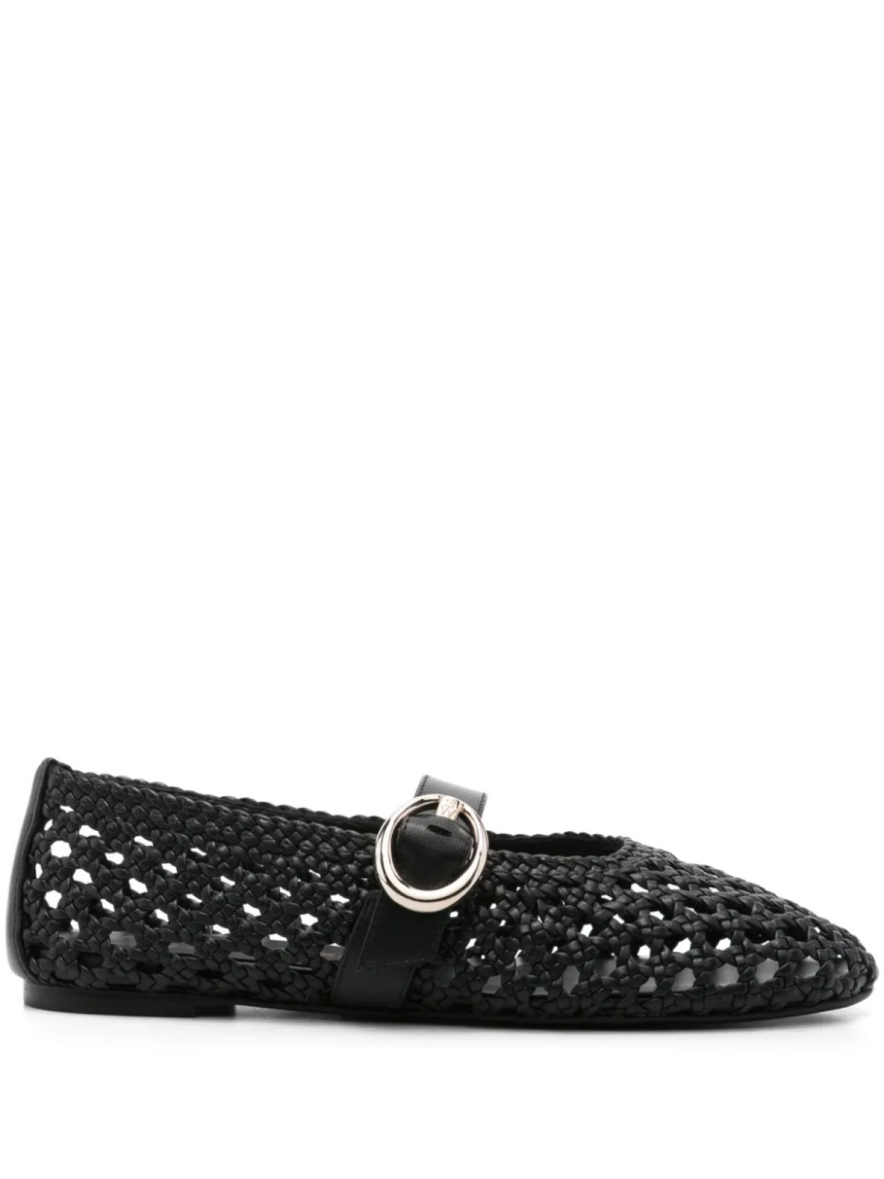 Балетки плетеные Stuart Weitzman, черный