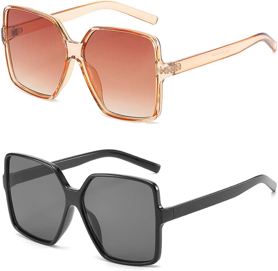 

Солнцезащитные очки Dollger увеличенного квадратного размера для женщин, большие, широкие, модные, для мужчин, с защитой от УФ-излучения, унисекс, H: Black+transparent Brown