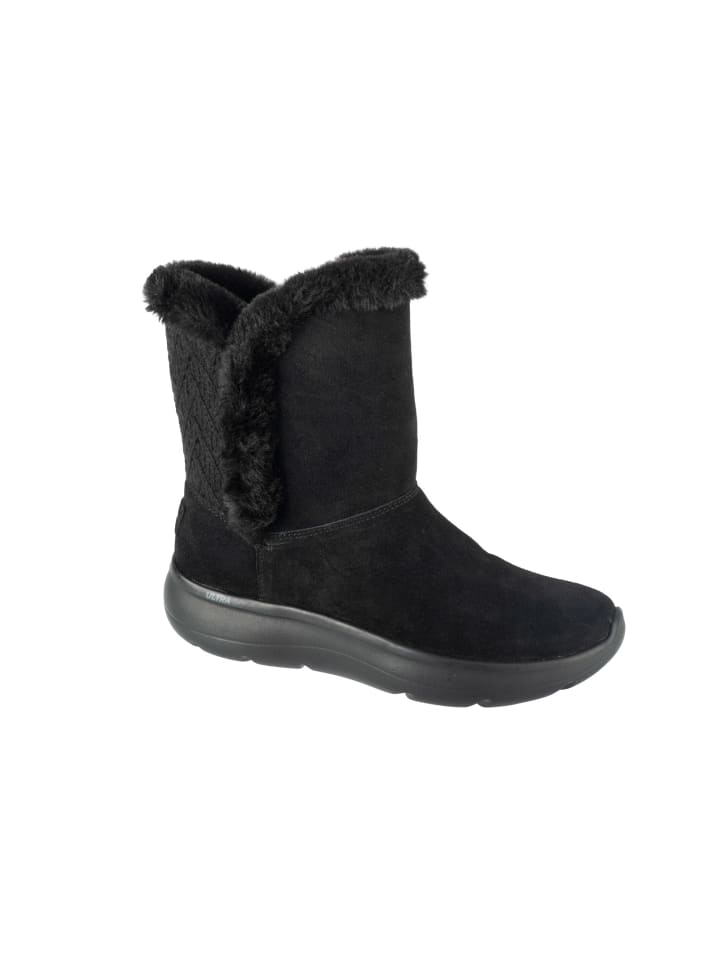 Полусапоги женские зимние Skechers On-The-GO Encore замшевые, черный