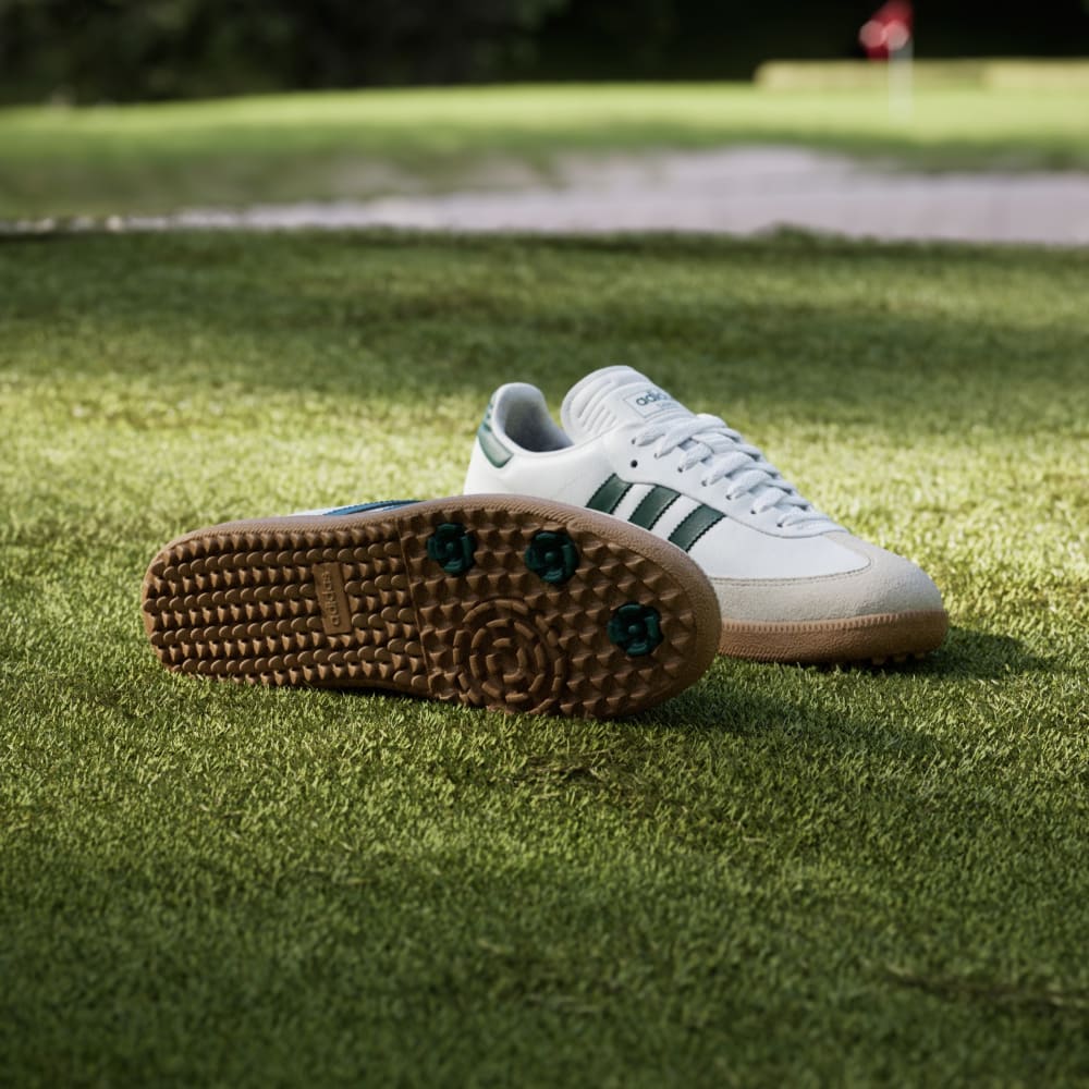 Кроссовки Adidas Samba Spikeless Golf Shoes, цвет Cloud White/Collegiate Green/Gum — фото 3
