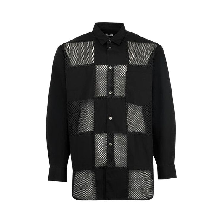 

Рубашка Comme des Garçons Homme Plus Mesh Check Long-Sleeve Shirt, Black