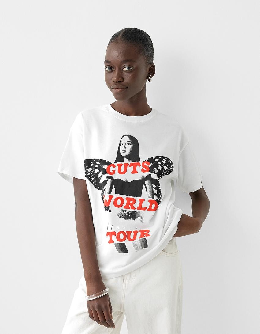 

Футболка с коротким рукавом оливия родриго Bershka, белый