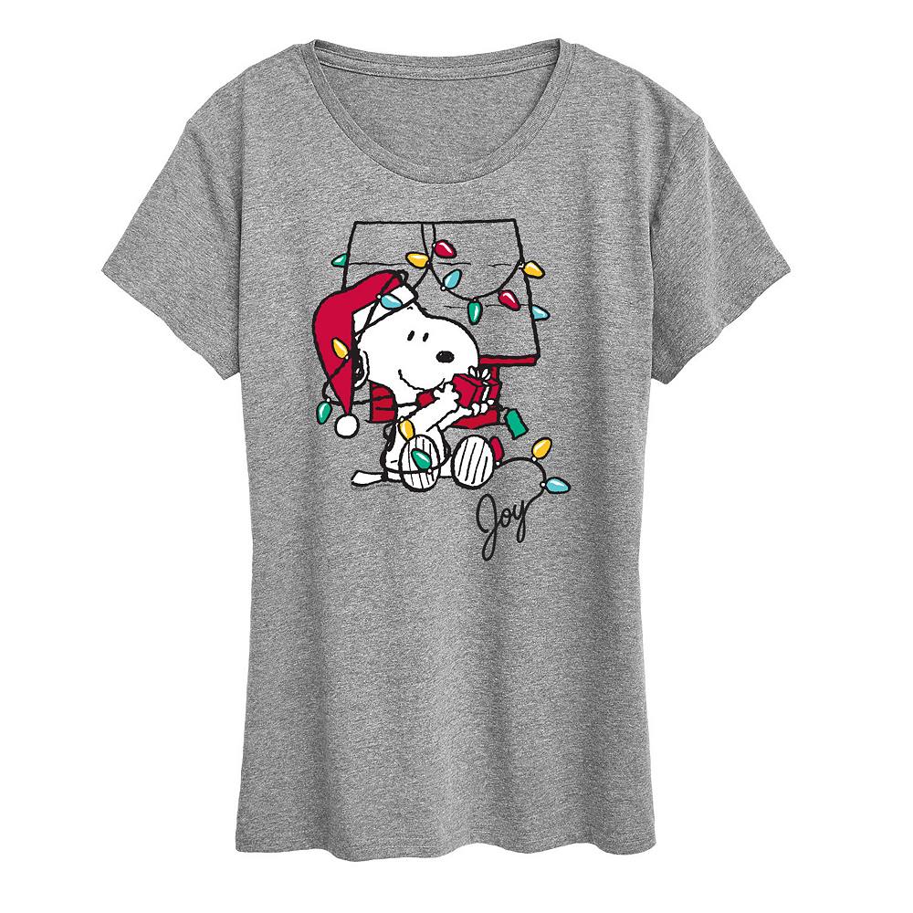 

Женская футболка с рисунком Peanuts Snoopy Joyful Moment Licensed Character, цвет Heather Gray