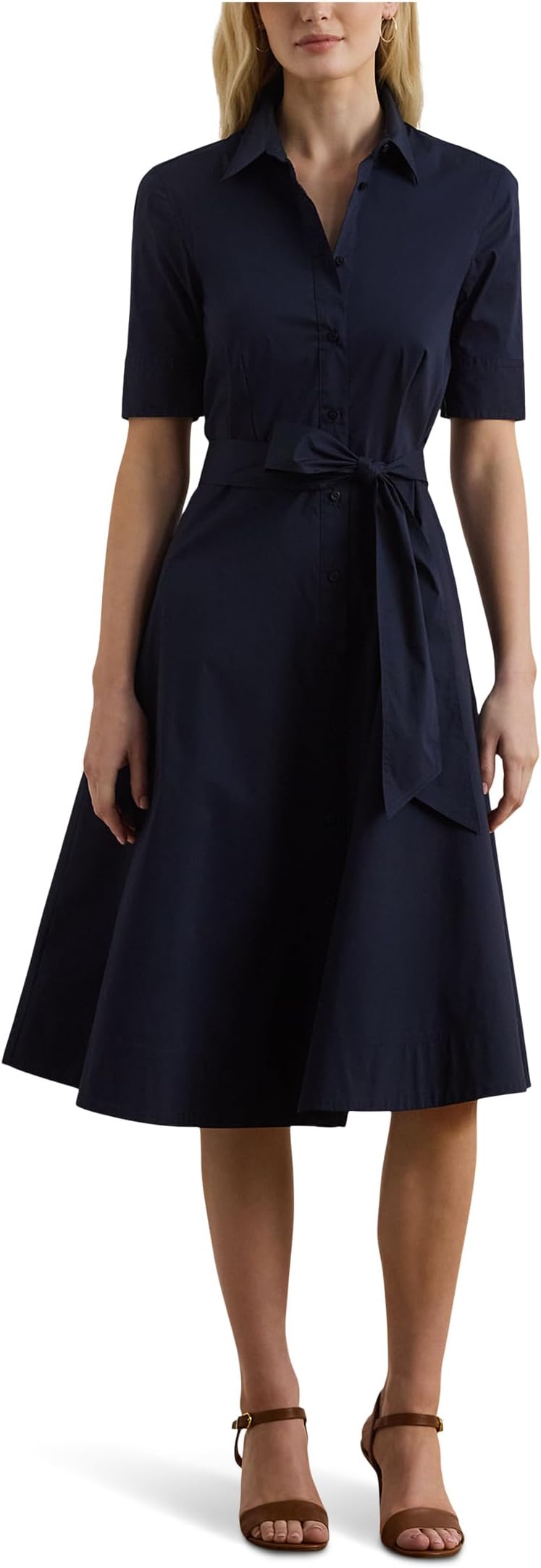 

Платье Lauren Ralph Lauren Petite Cotton-Blend Shirtdress, цвет Lauren Navy