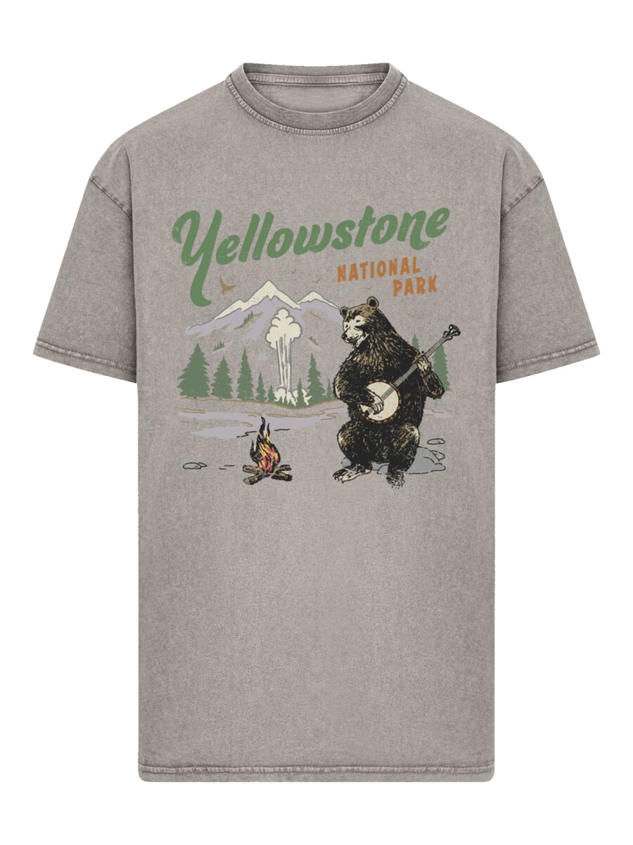 

Рубашка F4NT4STIC US National Parks Yellowstone Bear Playing Banjo, серый