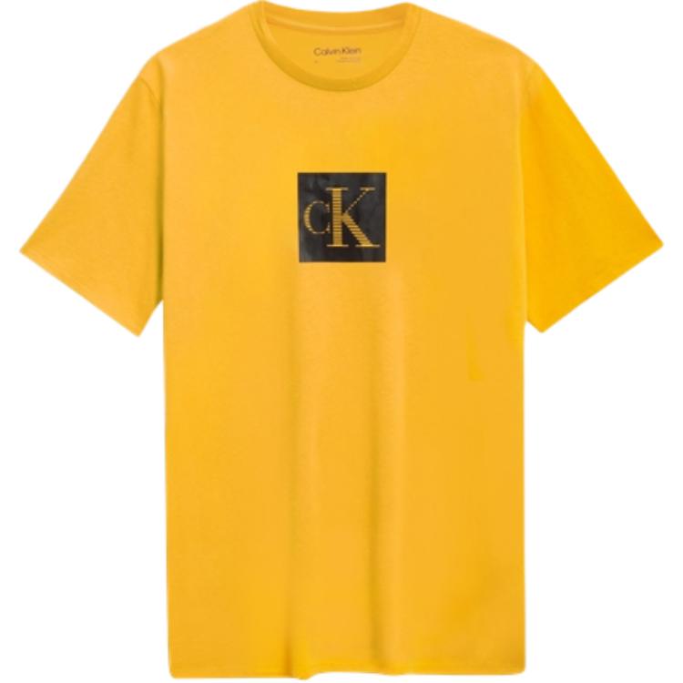 Футболка CALVIN KLEIN Мужская Имбирно-Желтая, Сырой Имбирь — фото 2