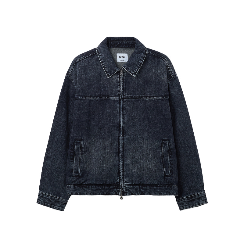 

Джинсовая куртка Unisex Lapel Moderate Straight Fit SPAO, серый indigo