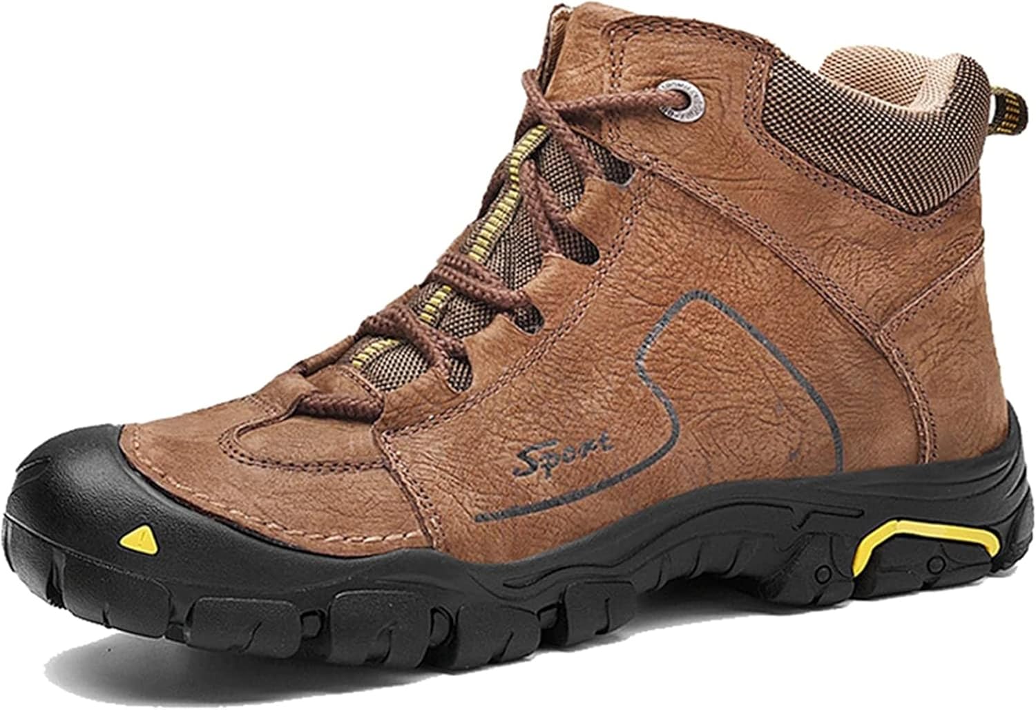 

Мужские спортивные обувь Yiozoi для улицы, короткие альпинистские ботинки, высокие теплые ботинки для прогулок на шнуровке, мужские повседневные ботинки до щиколотки, коричневый