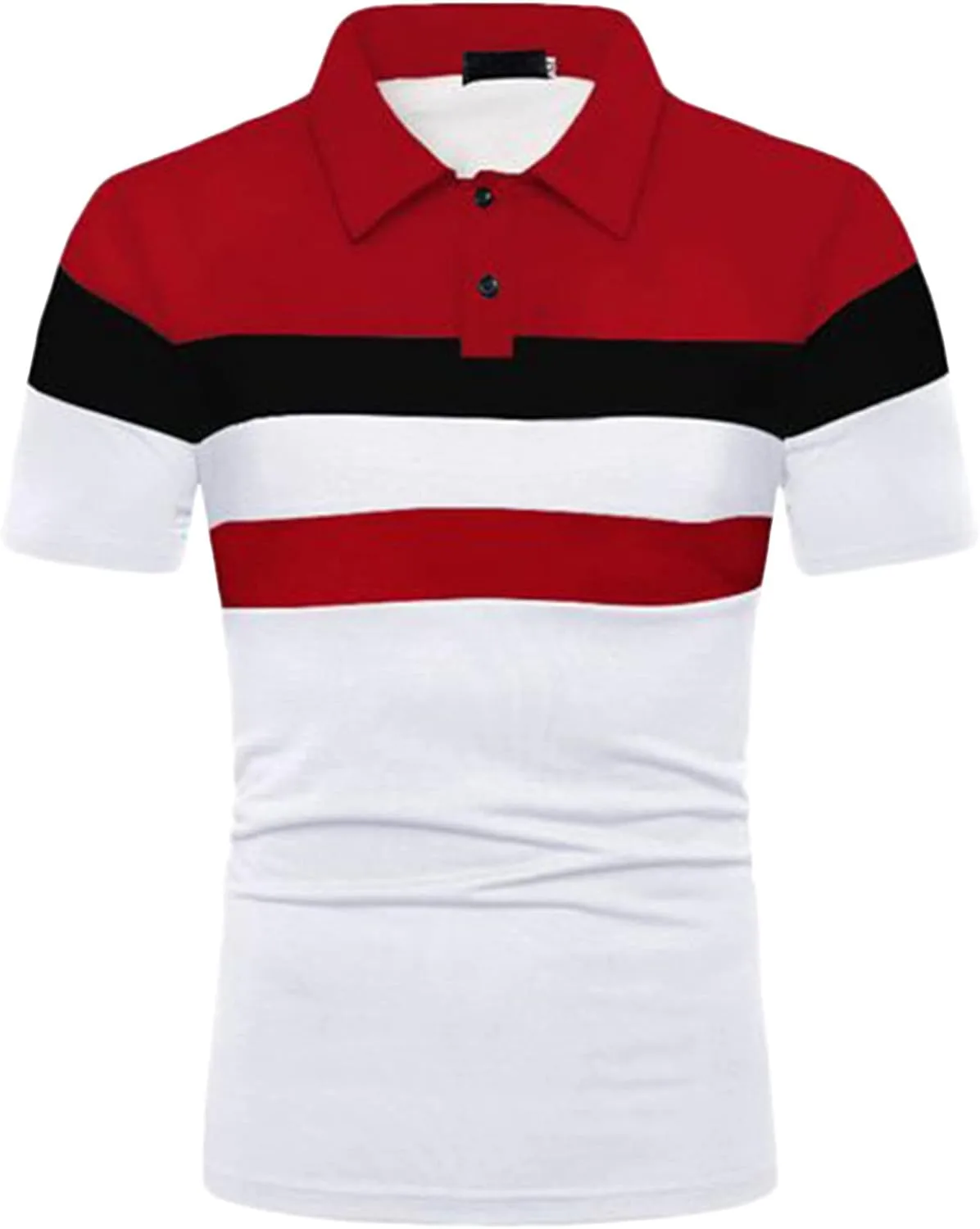 

Майифу-GJ мужская поло в полоску летняя casual slim с цветными блоками Maiyifu-GJ