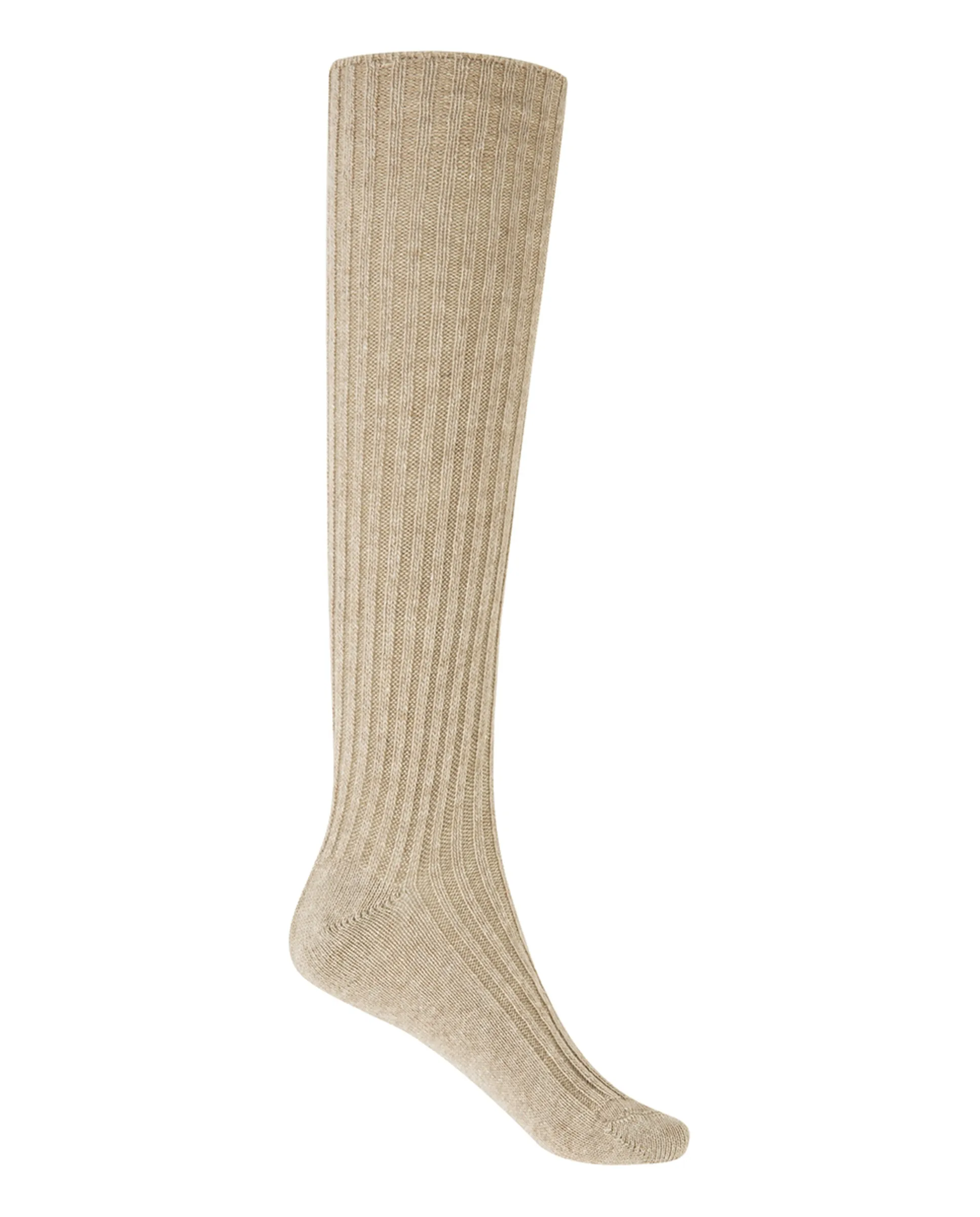 

Женские высокий носки из кашемира/шерсти - с резинкой Сделано в Испании Punto Blanco, бежевый