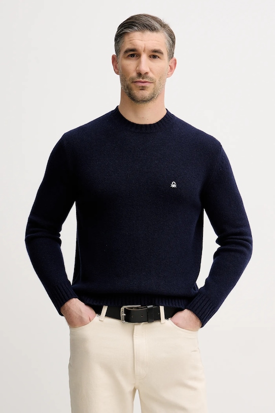 

Свитер из шерстяной смеси United Colors of Benetton, темно-синий