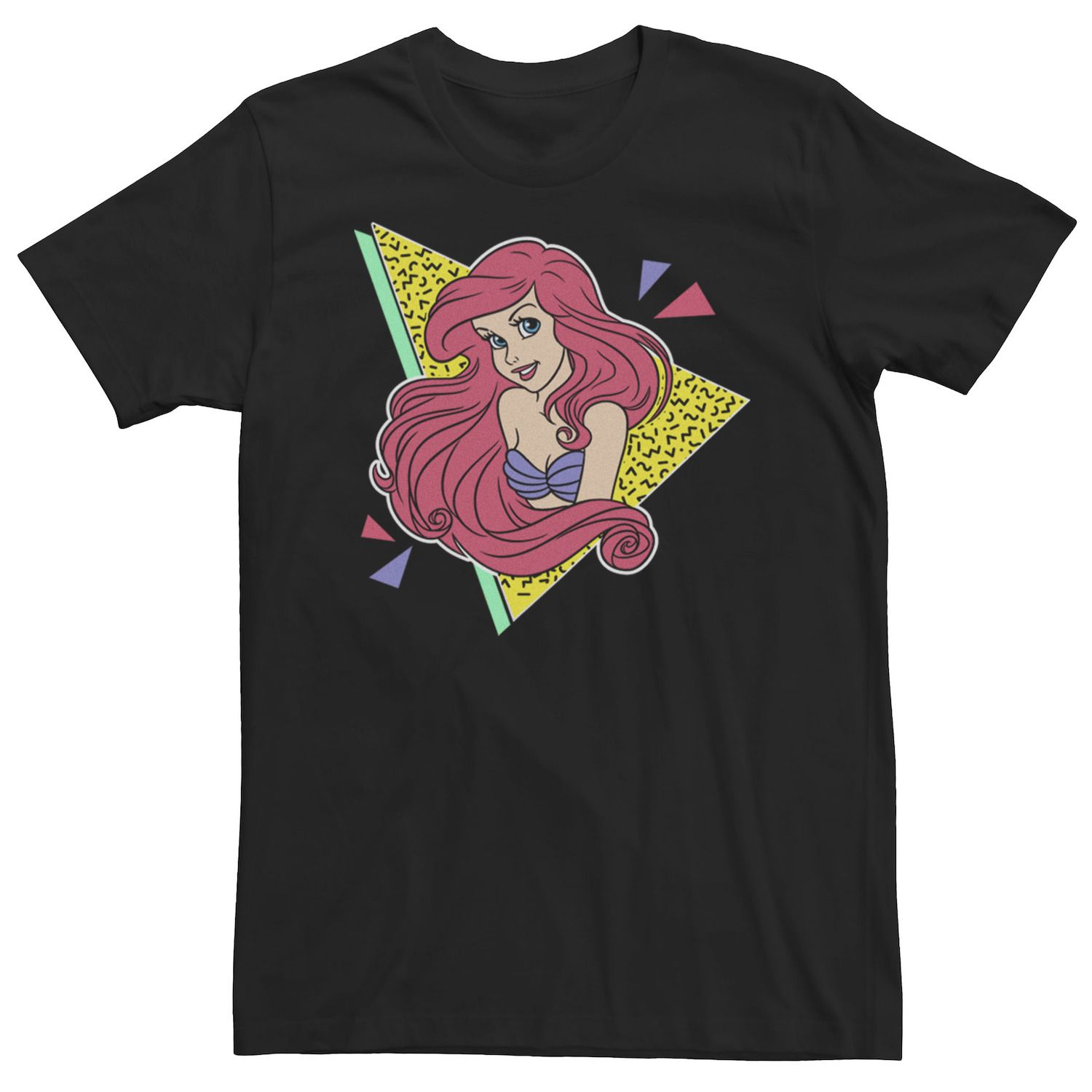 

Мужская футболка 's The Little Mermaid Ariel Retro, Черная Disney, черный