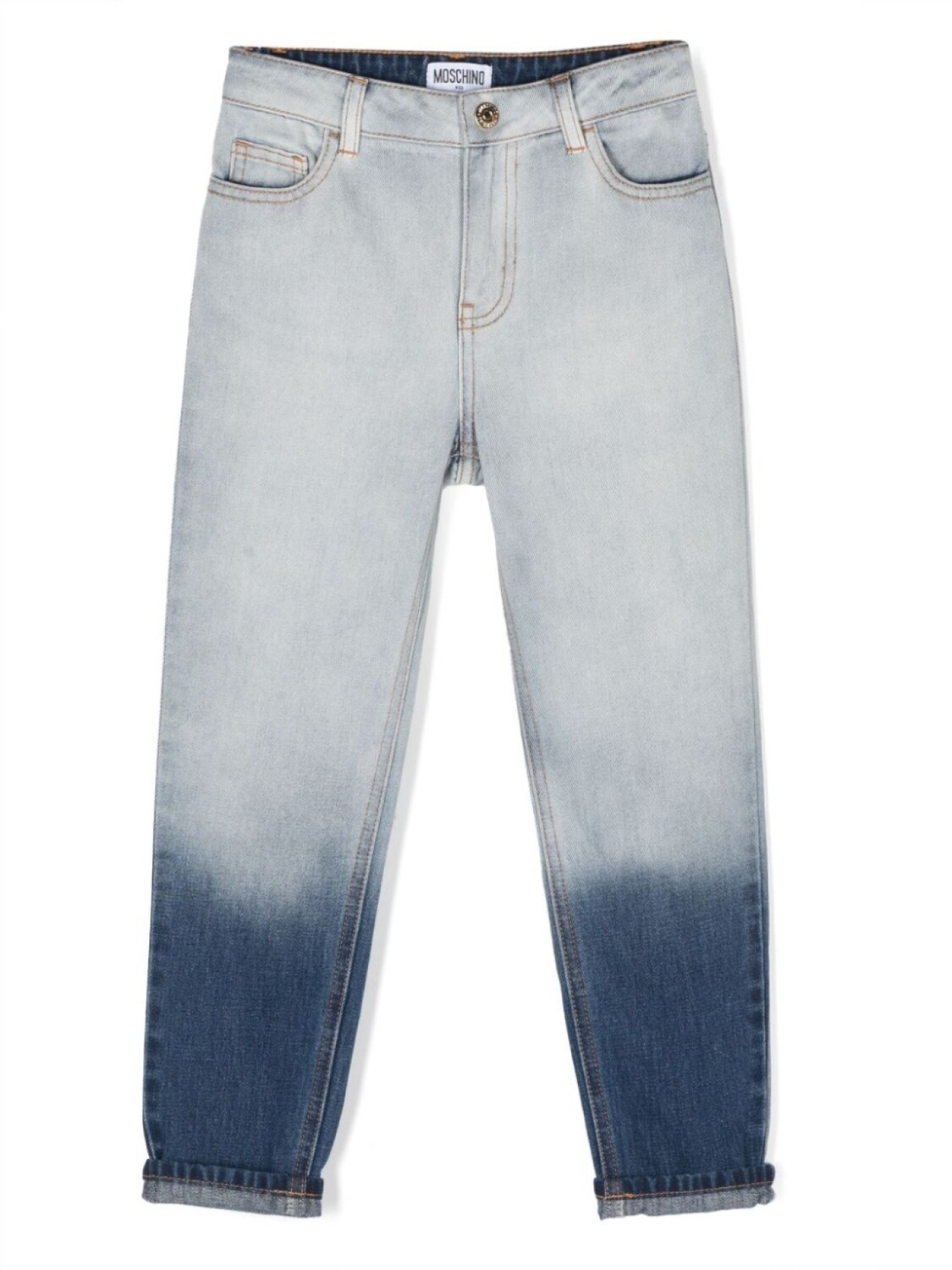 

Moschino Kids зауженные джинсы в двух тонах, синий