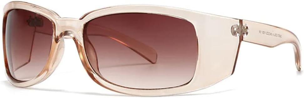 

Солнцезащитные очки в оправе для женщин и мужчин, роскошные дизайнерские винтажные панк-очки, популярные ретро-очки с защитой от УФ-излучения UV400 SZVVBKK, Champagne Tea