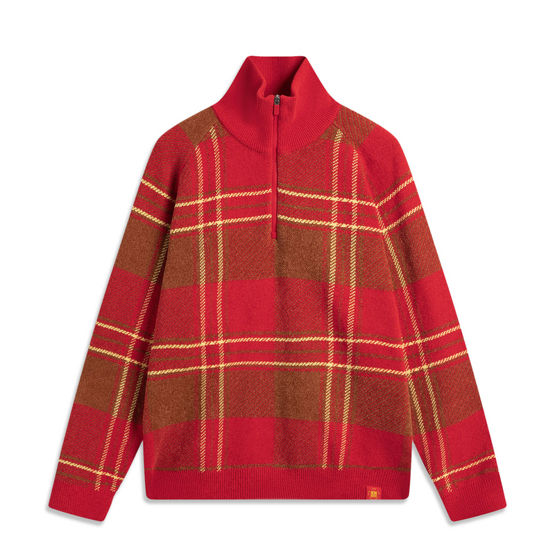 

Li-Ning LiNing Sports Trend Series Knitwear Men's Red Plaid