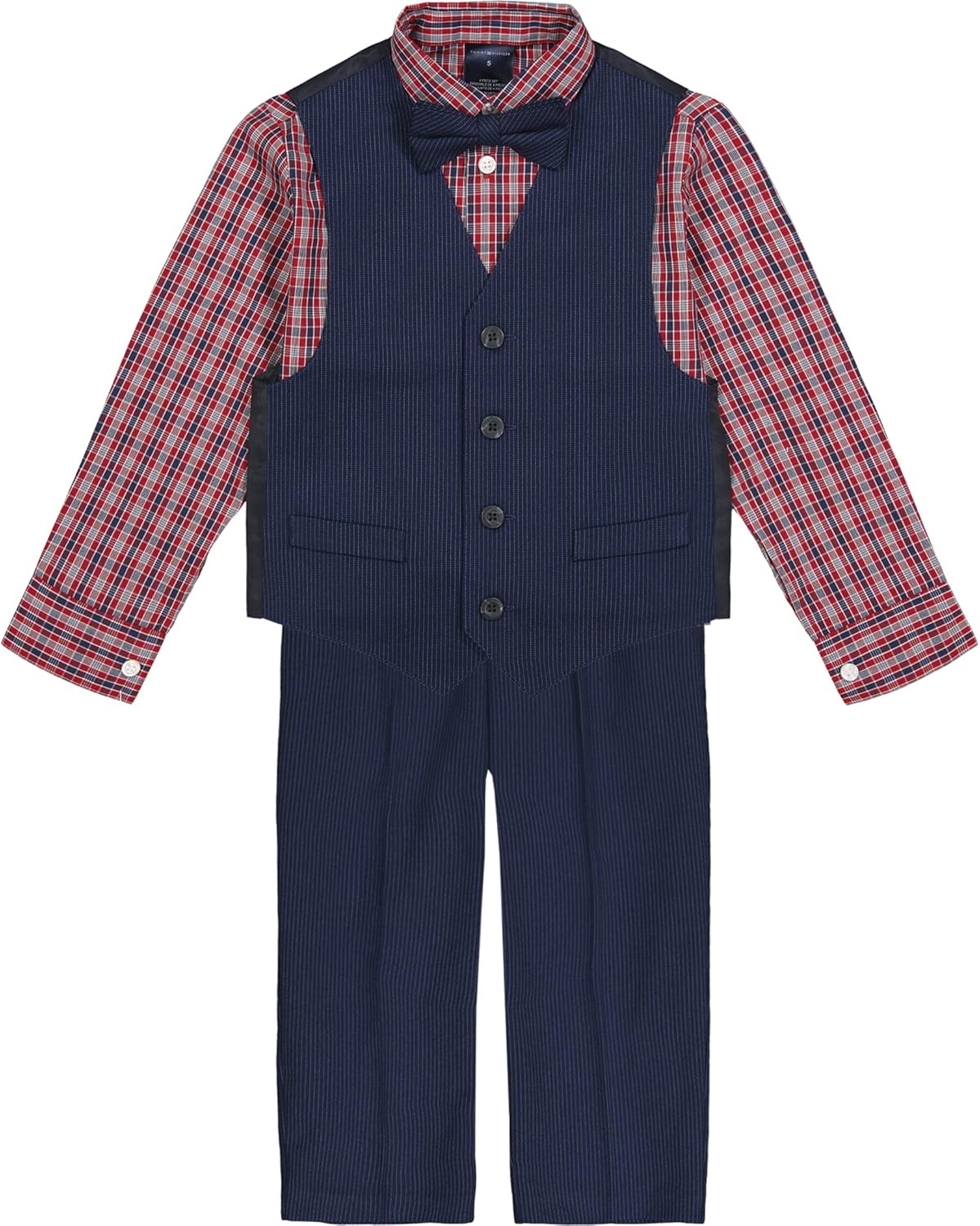 

Комплект из 4-х предметов для делового костюма Tommy Hilfiger Boys: рубашка, брюки, жилет и галстук, Night Blue