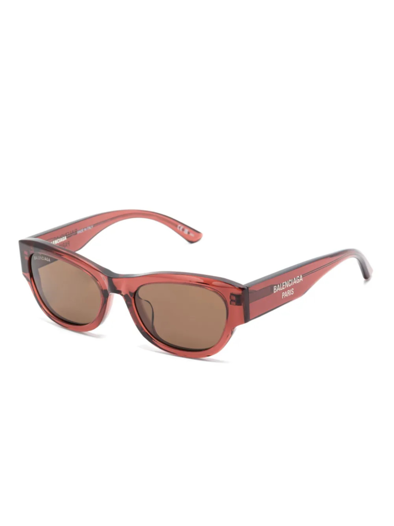 Солнцезащитные очки в квадратной оправе Balenciaga Eyewear, коричневый — фото 2
