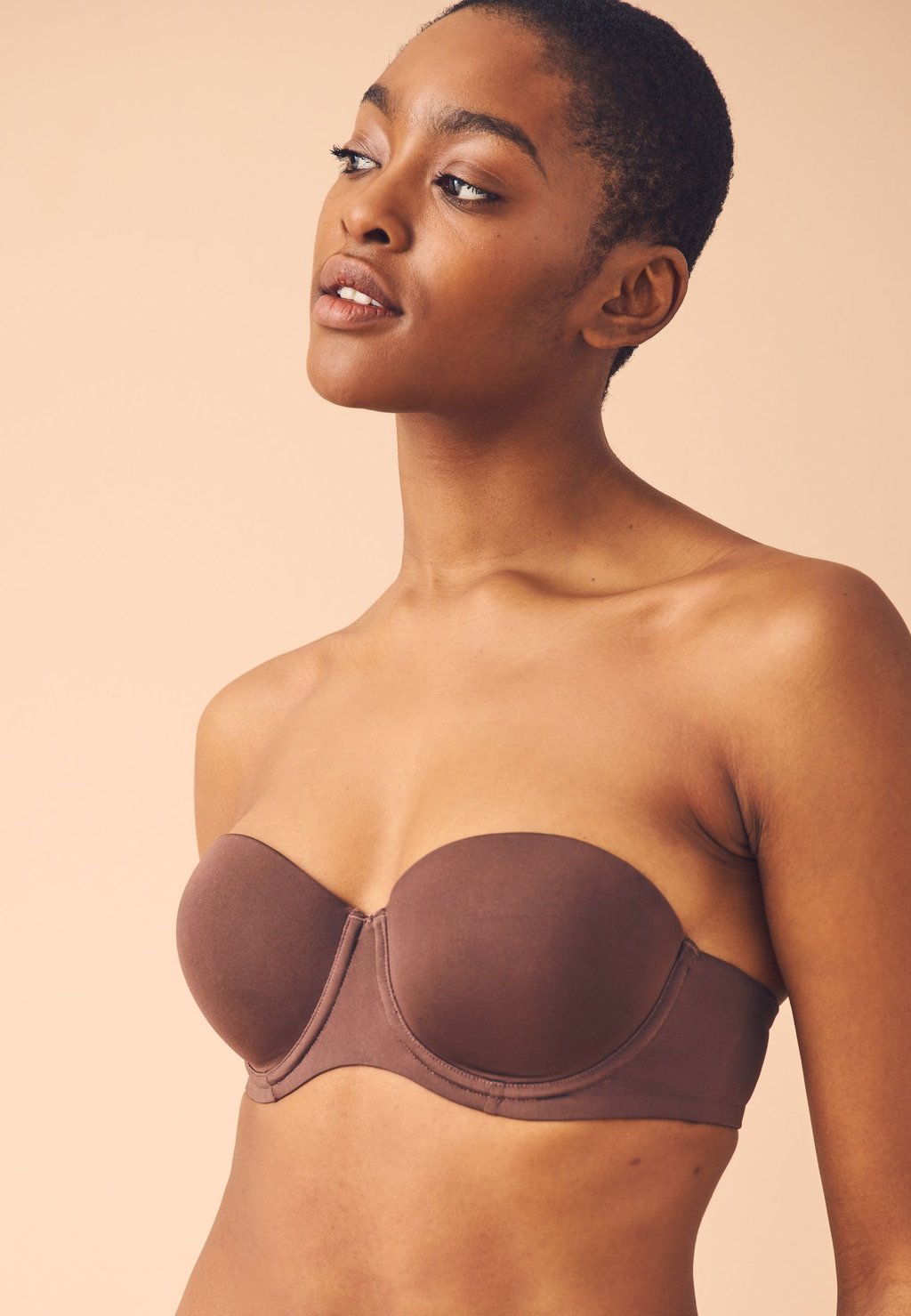 Бюстгальтер пуш-ап Reggiseno con spalline regolabili Next, бежевый — фото 3