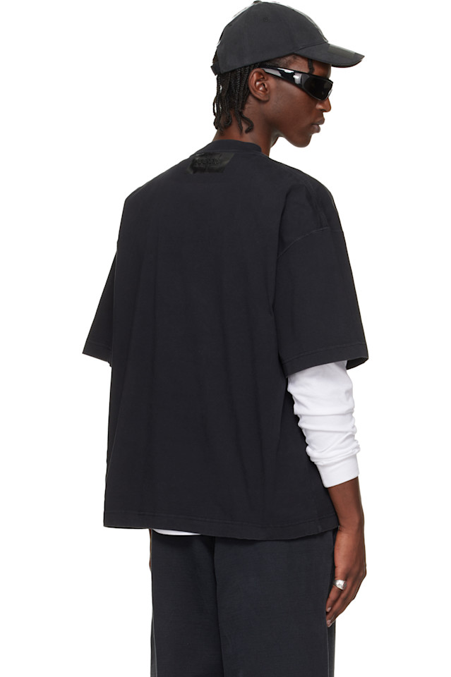 Футболка с наклеенным логотипом Vetements, черный — фото 3