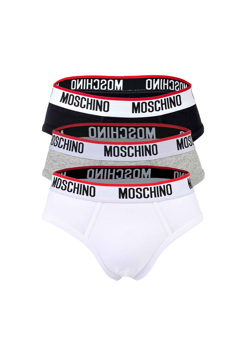 

Комплект мужских трусов, 3 шт., смесовый хлопок, однотонный MOSCHINO, цвет Schwarz/Grau/Weiß
