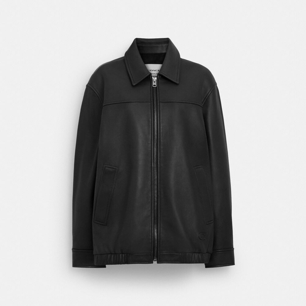 

Куртка COACH Oversized Leather, черный