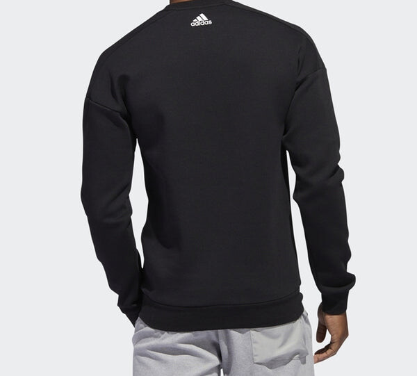 Толстовка logo printing sports pullover black Adidas, черный — фото 4