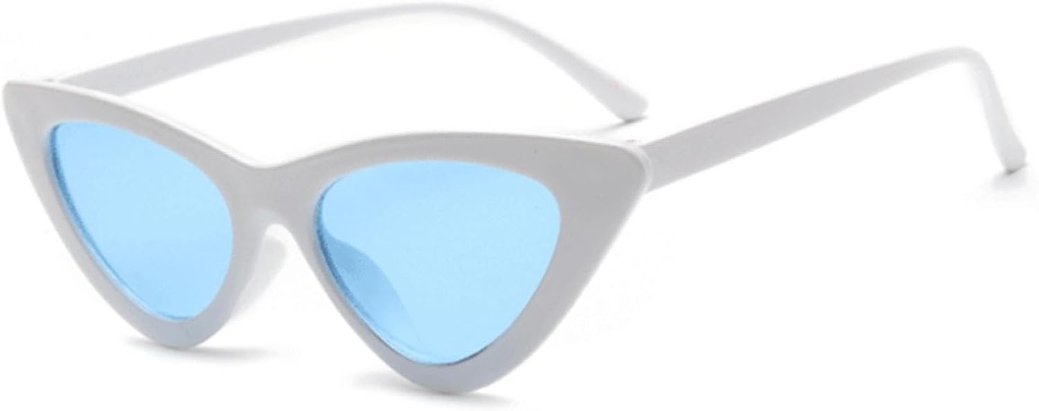 

Солнцезащитные очки с защитой UV400 | Маленький размер, цвет «кошачий глаз», яркие линзы | для женщин и мужчин, для занятий спортом на открытом воздухе и вождения DSVIGF, White Blue