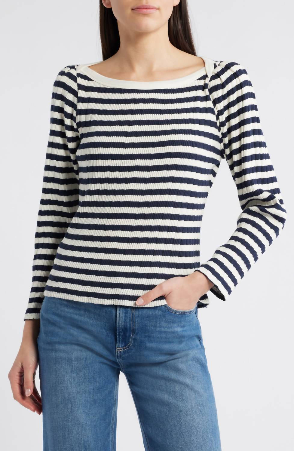 

Топ Amelie в полоску с ажурным узором Nation LTD, цвет pointelle stripe