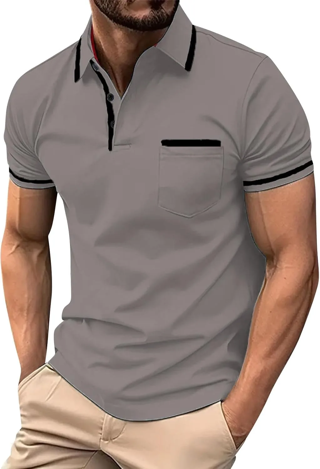 

Мужская поло Ymosrh с коротким рукавом, Slim Fit, размеры M-3XL