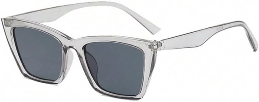 

LVTFCO Винтажные солнцезащитные очки «кошачий глаз» для женщин, маленькая оправа, ретро-очки в стиле «кошачий глаз», модные, с защитой от УФ-излучения UV400, Clear Grey