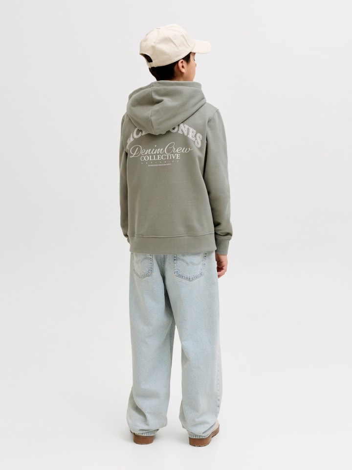 JACK & JONES Junior Худи JJEBRANDES BACKP RELAXED SWEAT в цвете ветивер — фото 4