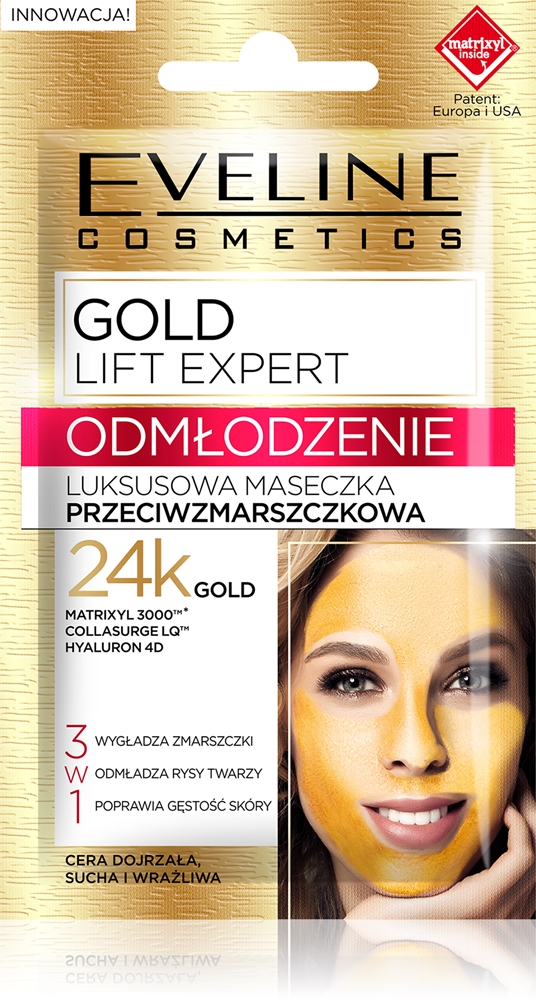 

Омолаживающая маска Gold Lift Expert «три в одном» Eveline Cosmetics, 7 мл