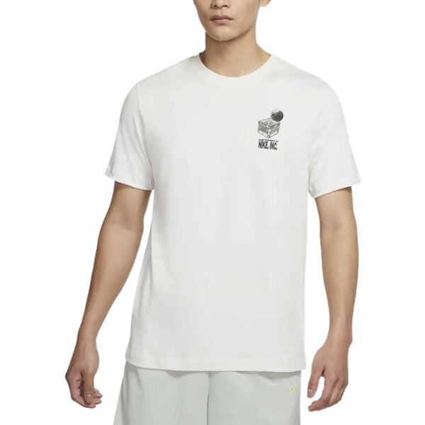 Футболка Men's Nike Logo Pattern Printing Round Neck Short Sleeve White T-Shirt, мультиколор — фото 4