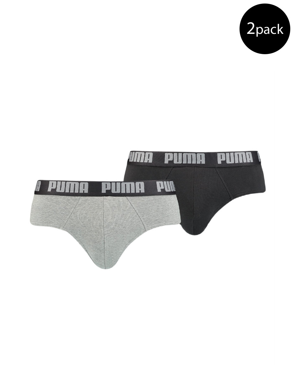

Трусы мужские PUMA брифы 2 шт, серый/черный