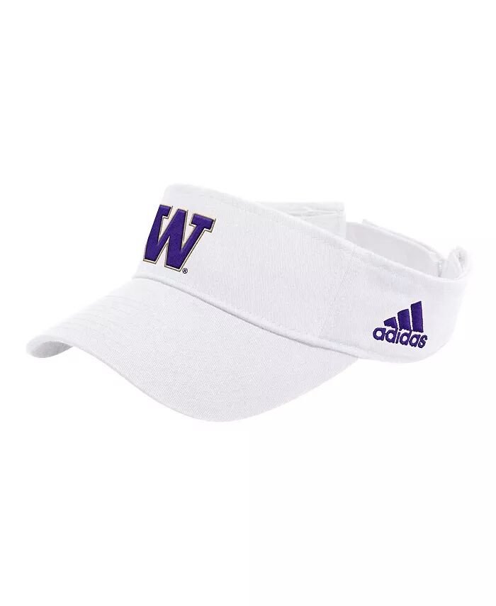 

Мужская белая команда Washington Huskies в раздевалке с регулируемым козырьком Adidas, белый