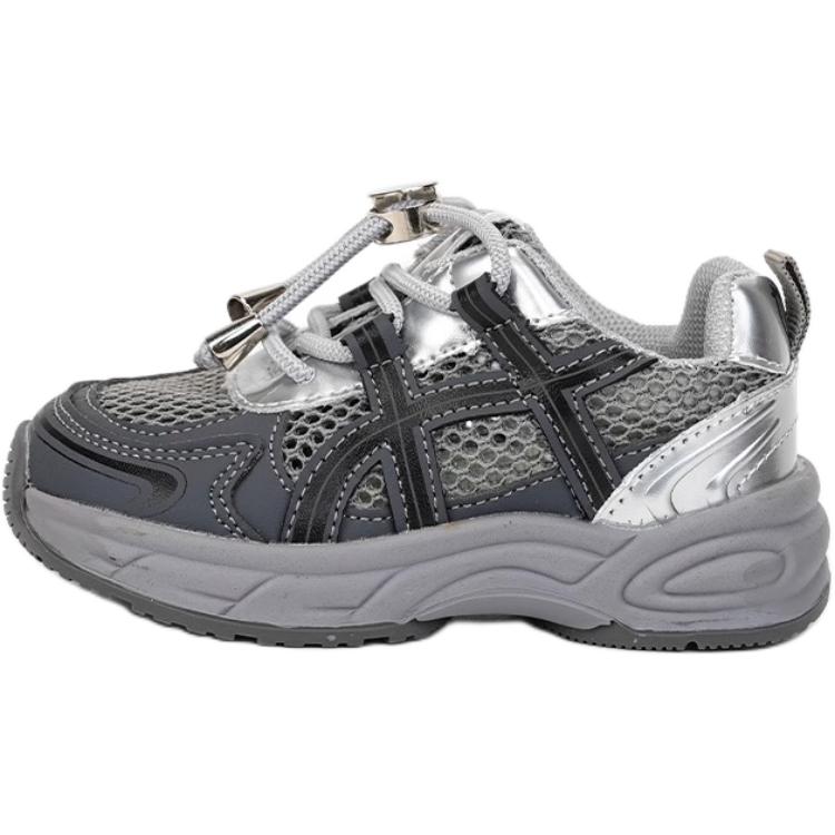 

Непромокаемые и дышащие низкие детские повседневные кроссовки для детей 3-7 лет QINUOSHU, серый