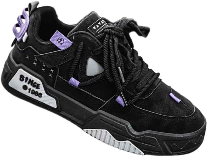 

Мужские стильные кроссовки с толстой подошвой и низким верхом - противоскользящие, прочные, удобные и дышащие - подходят для улицы и повседневного использования Fmshi, черный