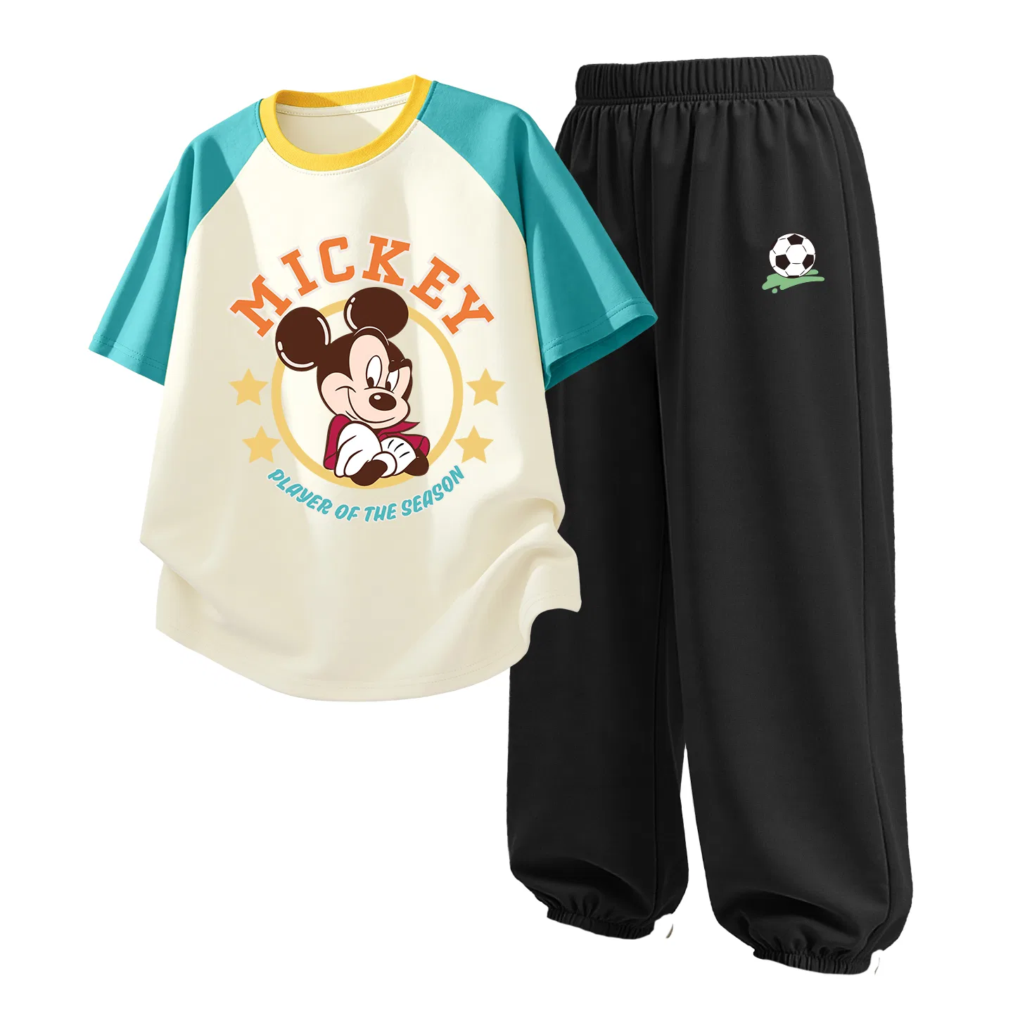 Детский спортивный костюм Casual Sportswear 2 Piece Set Disney, Diao Jiorui Milk Cyan+D Soccer Ball K Black