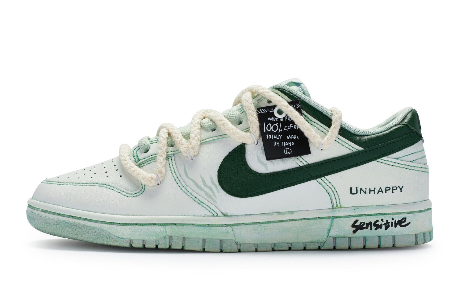 

Кроссовки Nike Dunk Skateboard Shoes Women's Low-Top White/Green, Зеленый, Кроссовки Nike Dunk Skateboard Shoes Women's Low-Top White/Green