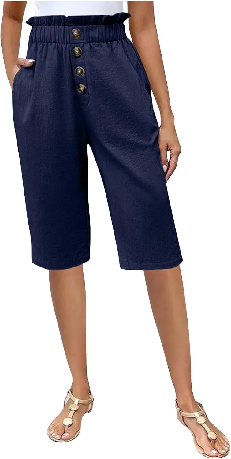 

Брюки для женщин Linen High Cut Straight Leg