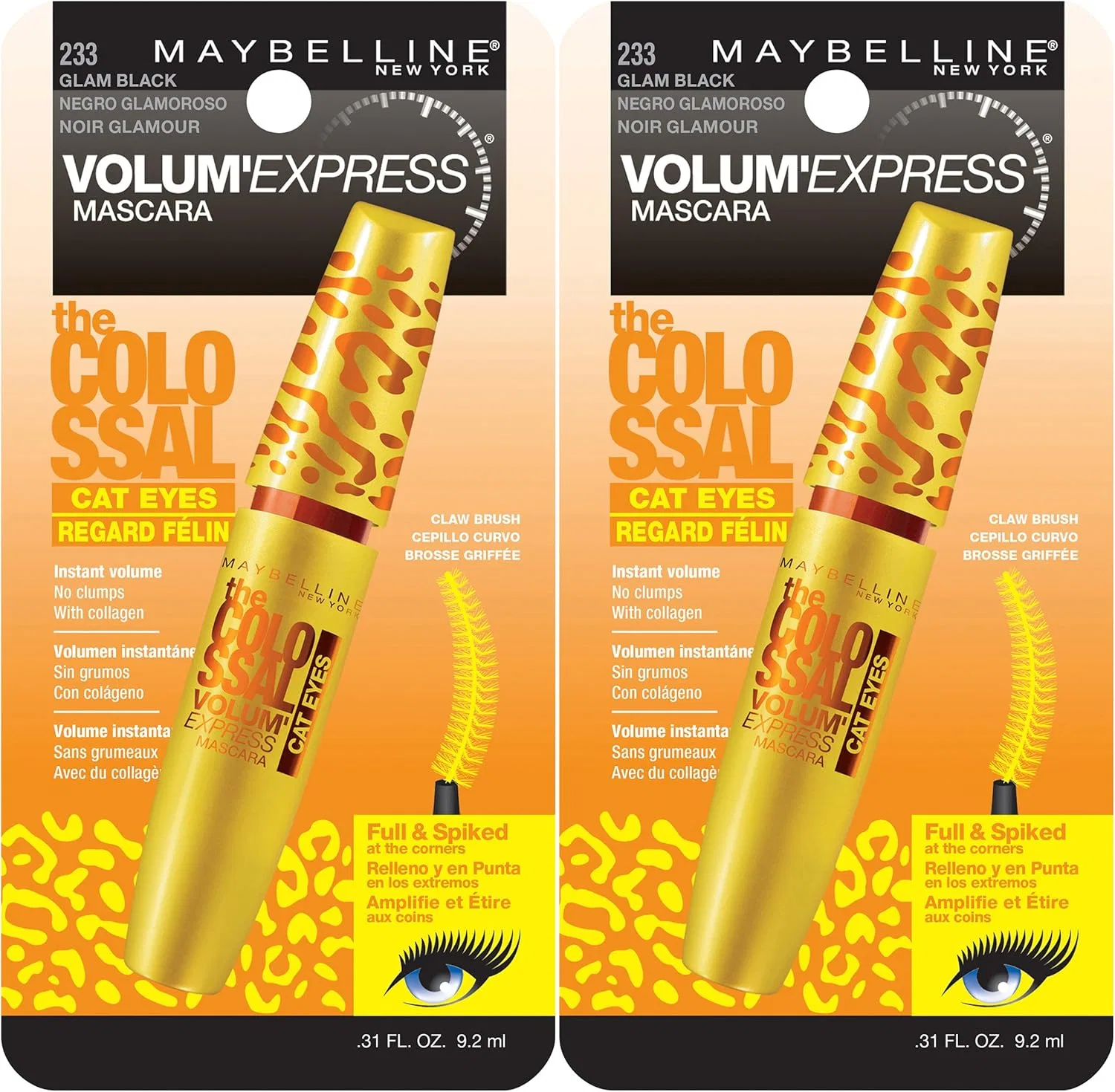 Тушь для ресниц Maybelline Volum' Express The Colossal Cat Eyes Waterproof, черный, 0.31 жидк. унц.