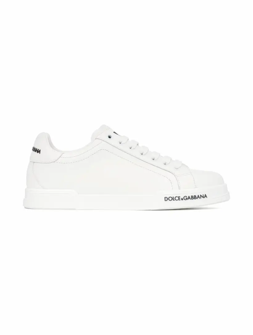 

Кожаные кеды с логотипом Dolce&Gabbana, белый